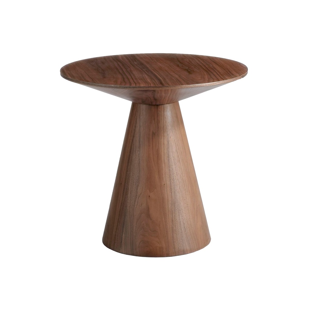 Round walnut corner table