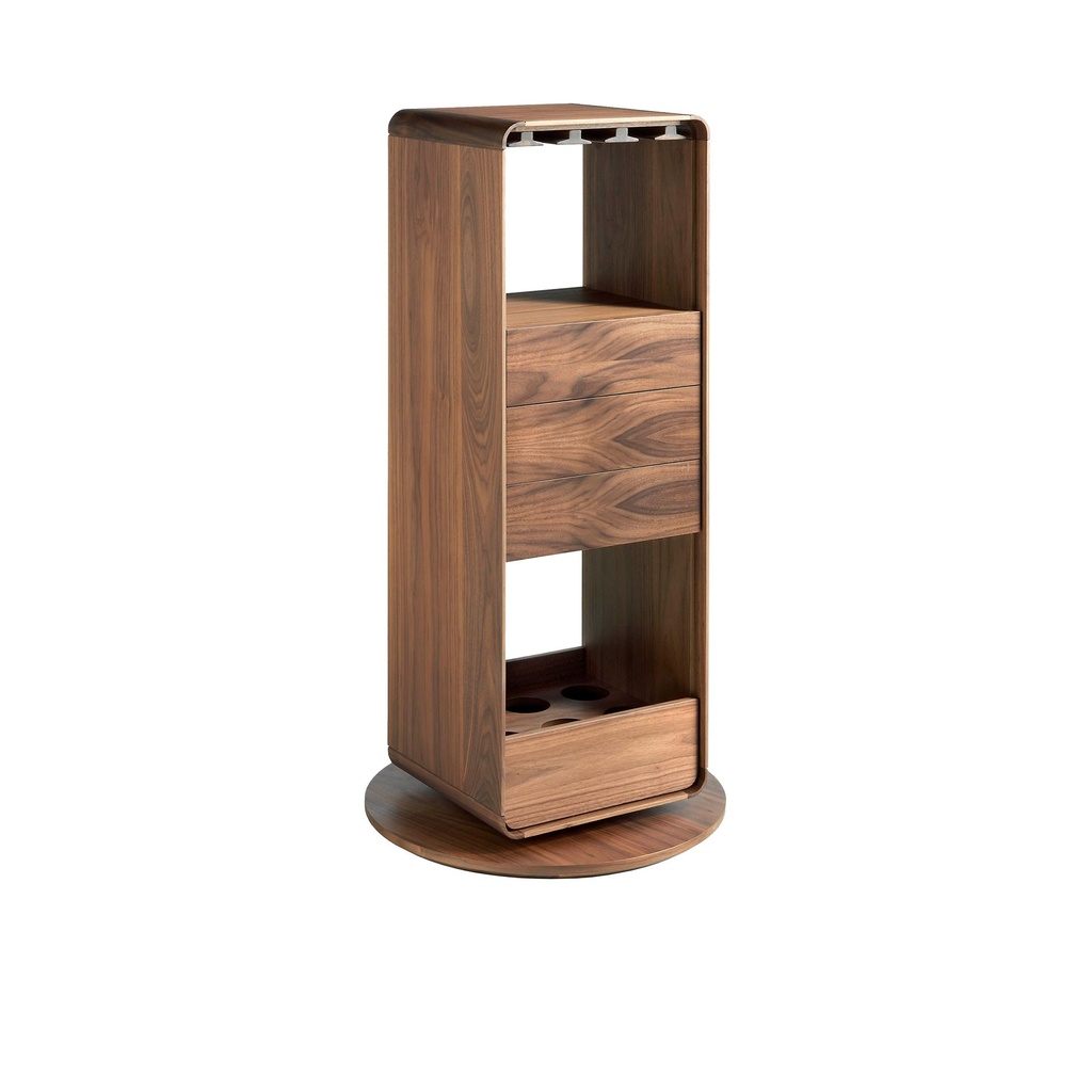 Walnut and steel console