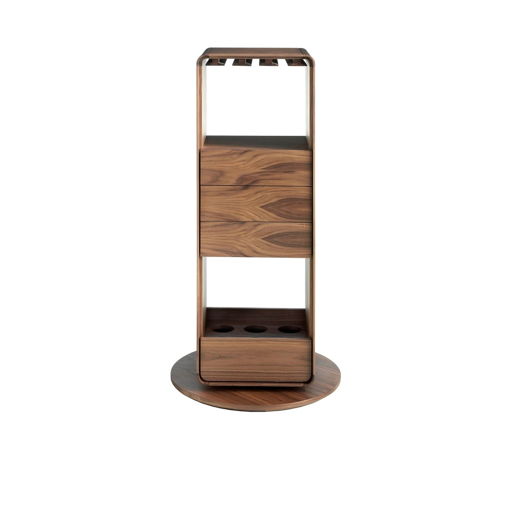 Walnut and steel console