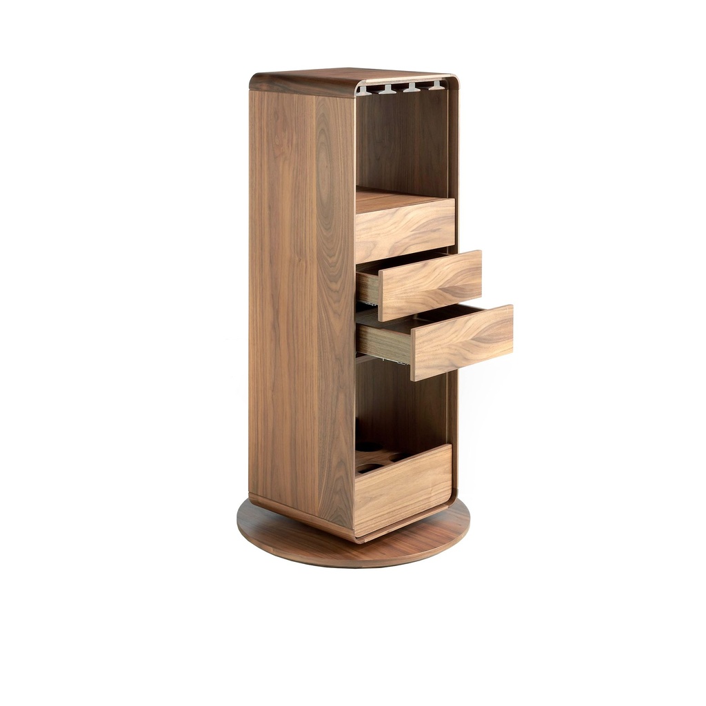 Walnut and steel console