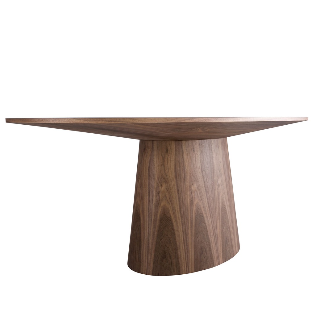 Oval walnut dining table