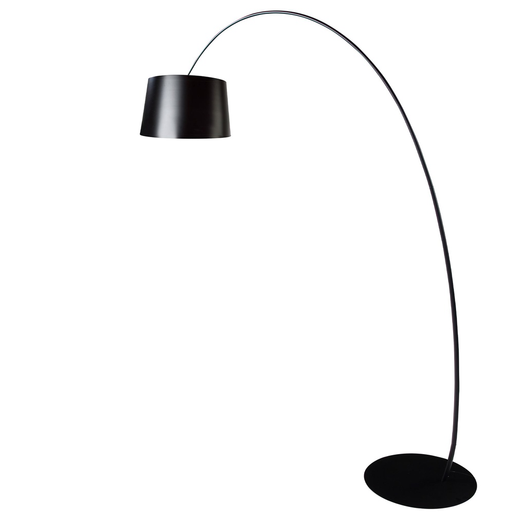Adjustable floor lamp in black steel