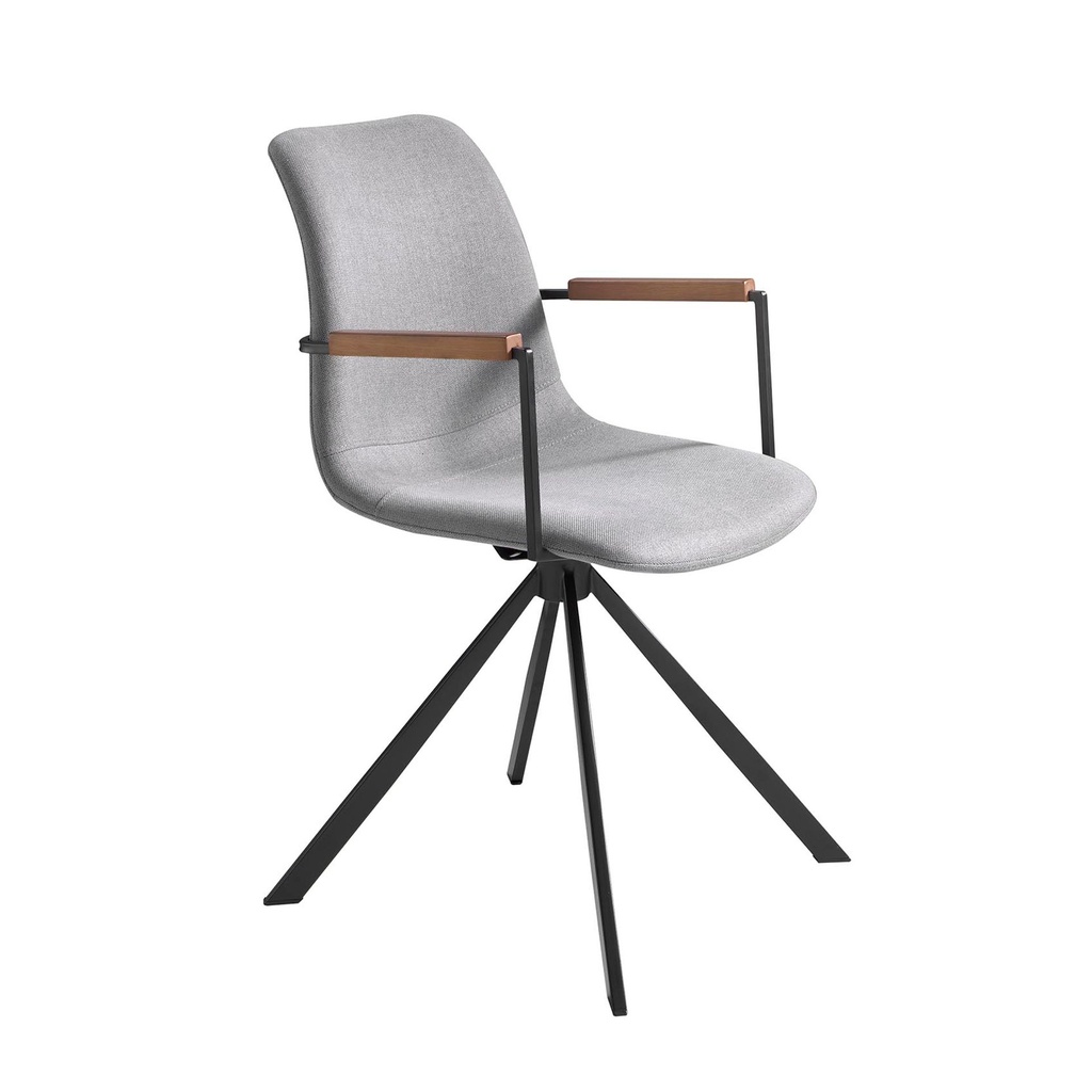 Dark grey fabric swivel chair
