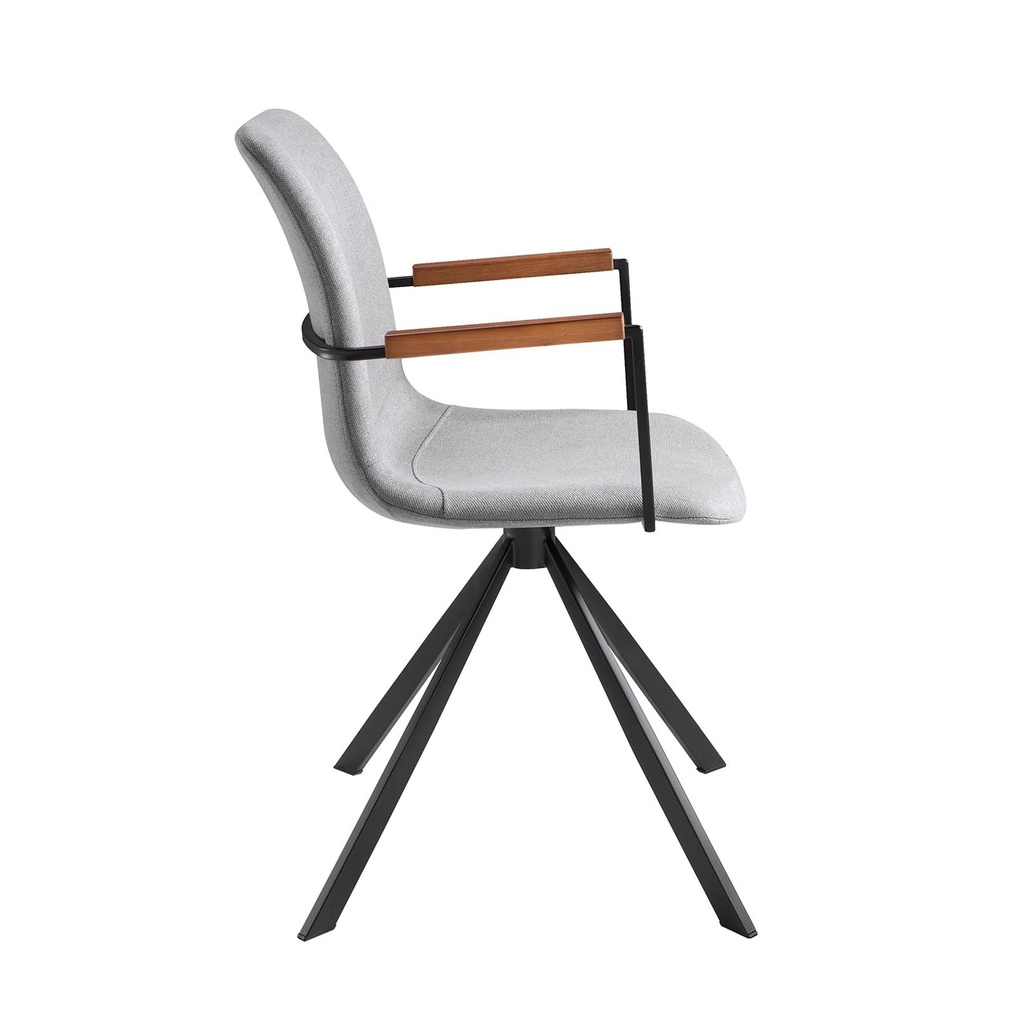 Dark grey fabric swivel chair