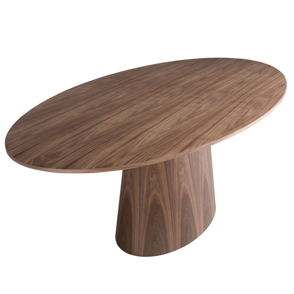 Oval walnut dining table