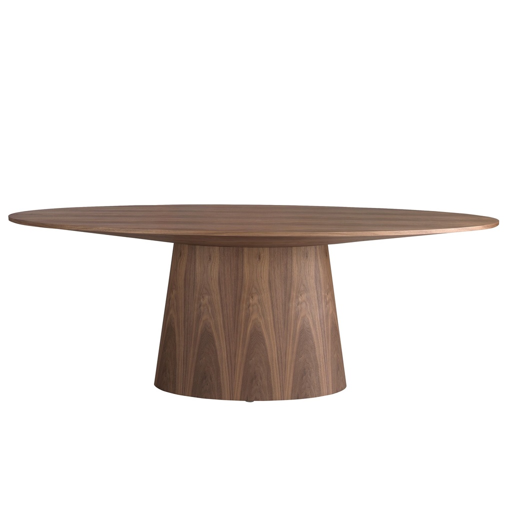 Oval walnut dining table