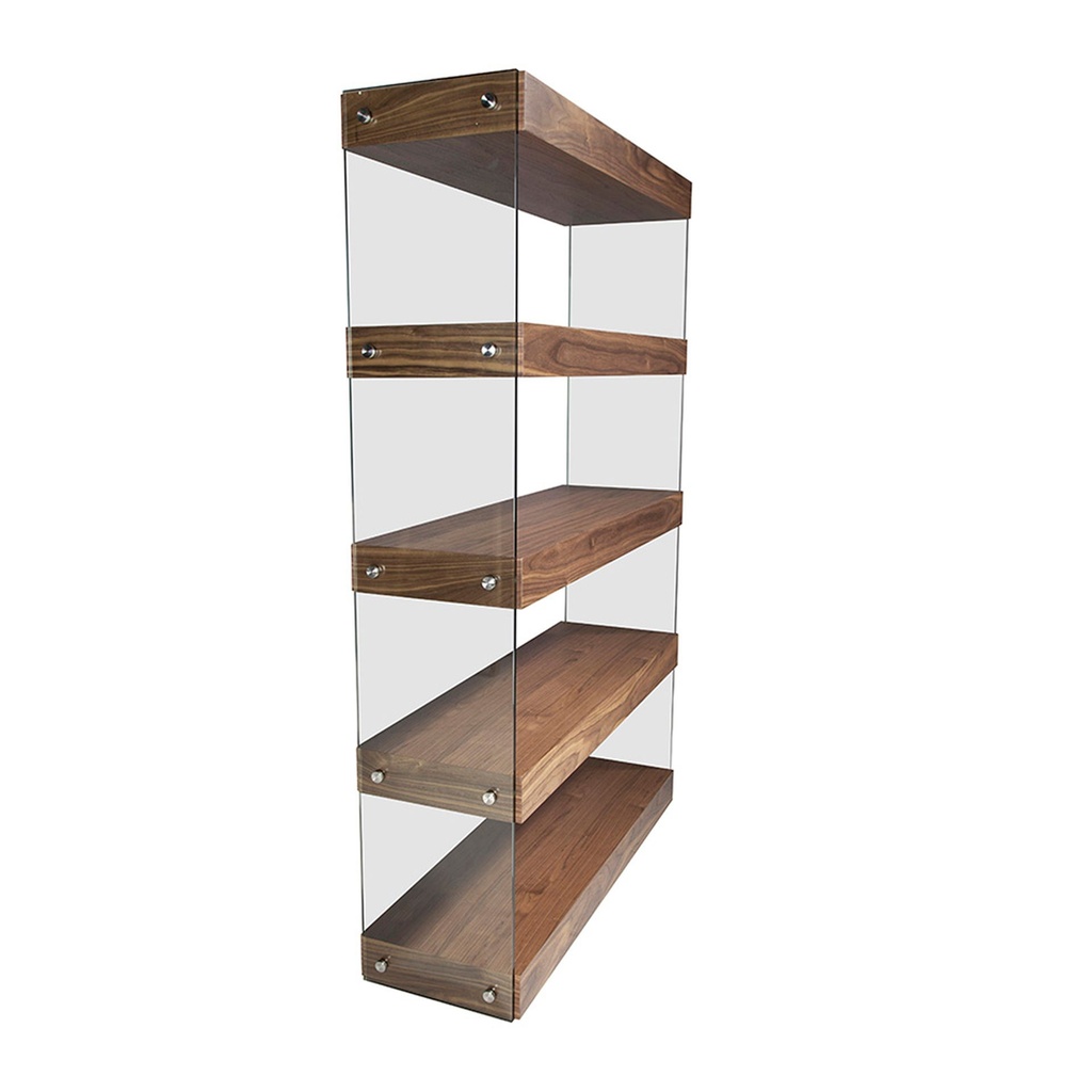 Walnut and glass shelf