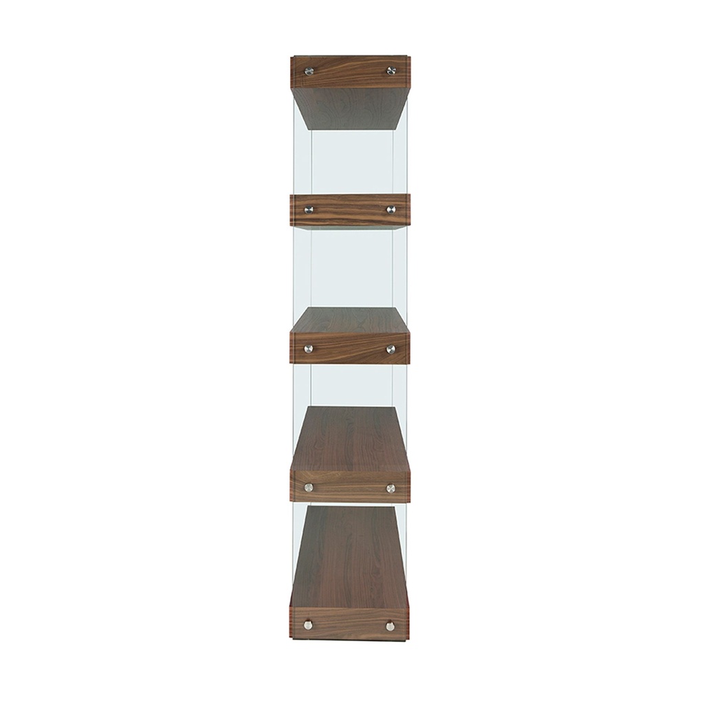 Walnut and glass shelf