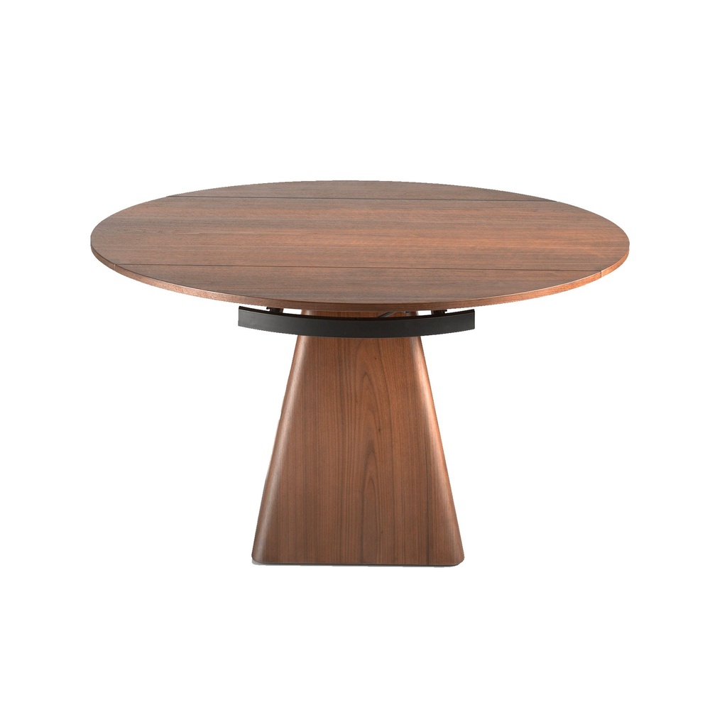 Mesa comedor extensible redonda nogal