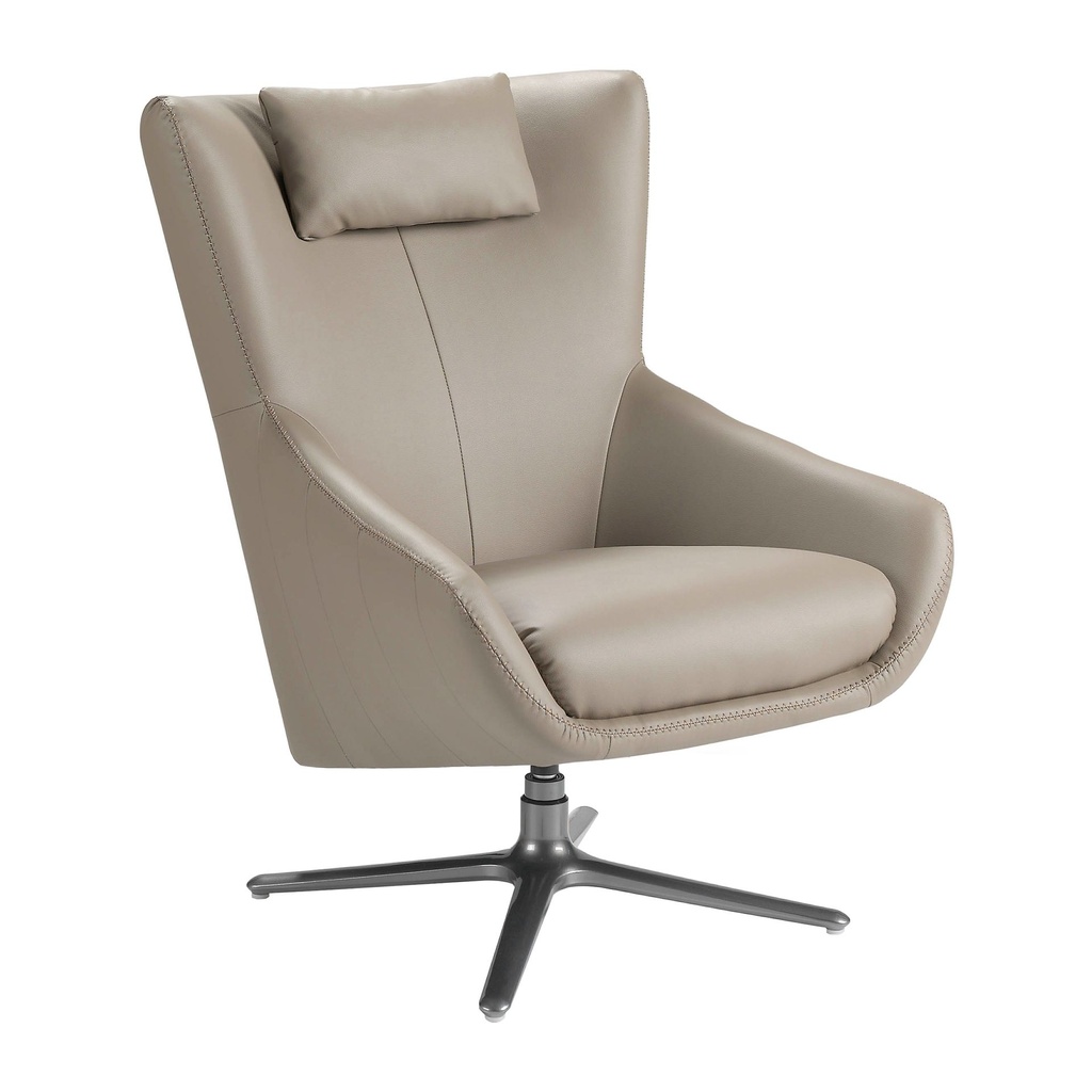 Mink leatherette swivel armchair