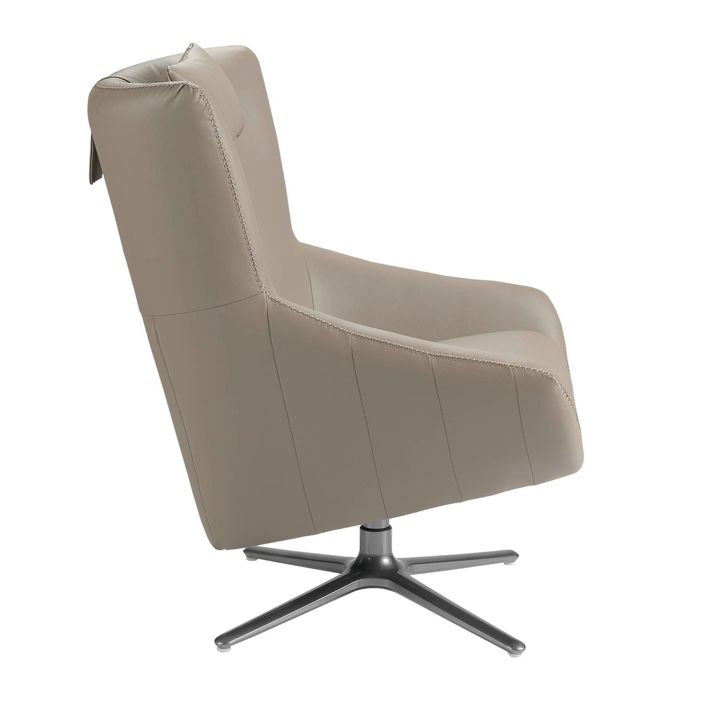 Mink leatherette swivel armchair