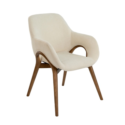 [4197] Beige fabric chair