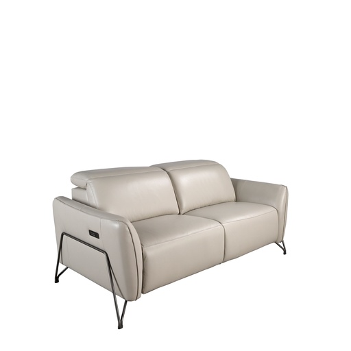 [6276] 2-sitziges relaxsofa in leder sand