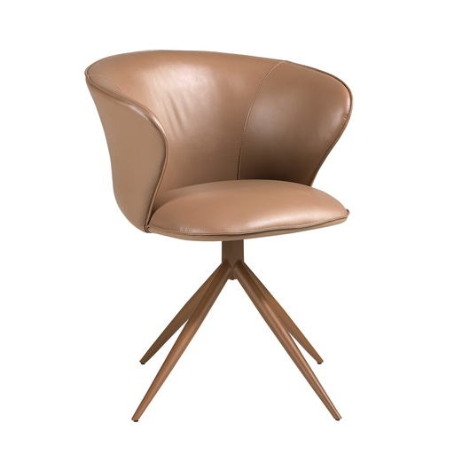 [4201] Silla giratoria polipiel camel