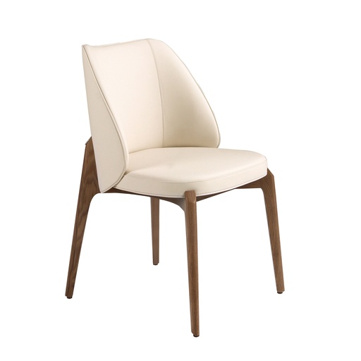 [4207] Cream leatherette chair