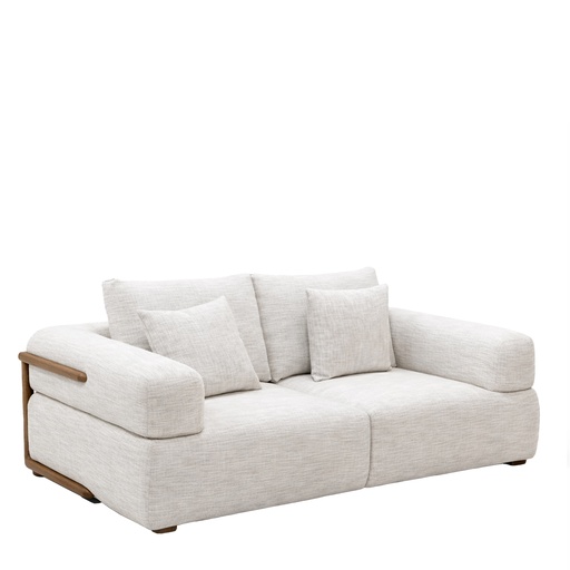 [6279] 2-Sitzer-Sofa mit Stoffbezug in Off-White