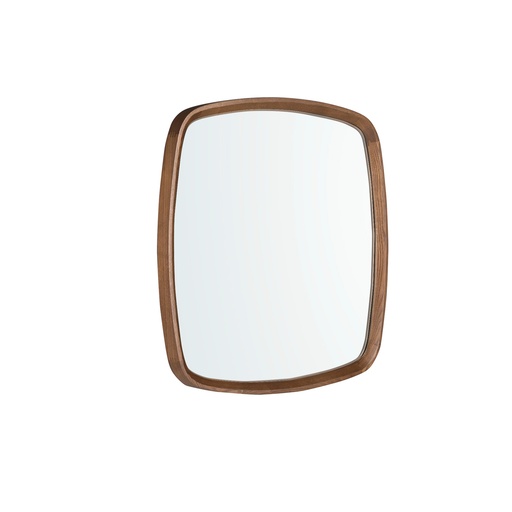 [3285] Square walnut wall mirror