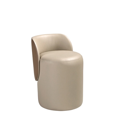 [5187] Puff in similpelle visone e marrone