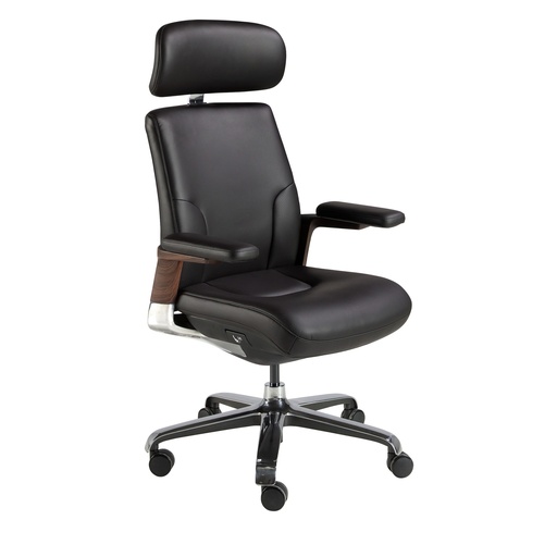 [4212] Black leatherette Swivel Office Chair