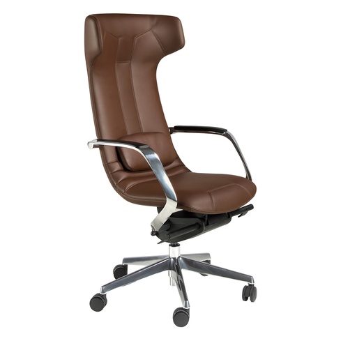 [4216] Brown leatherette  swivel office chair
