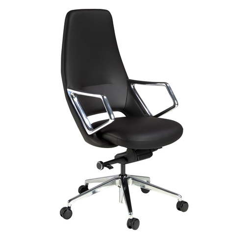 [4218] Silla oficina giratoria polipiel negro