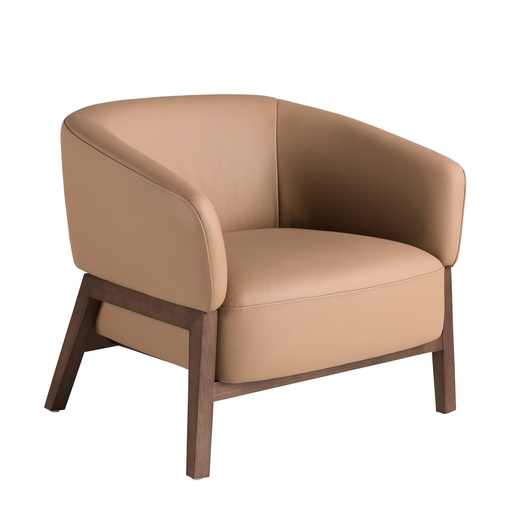 [5189] Bruine leren fauteuil