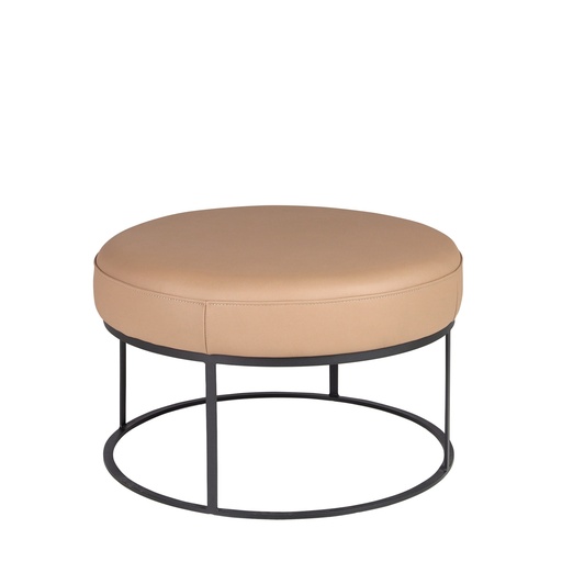 [5190] Brown leather bench