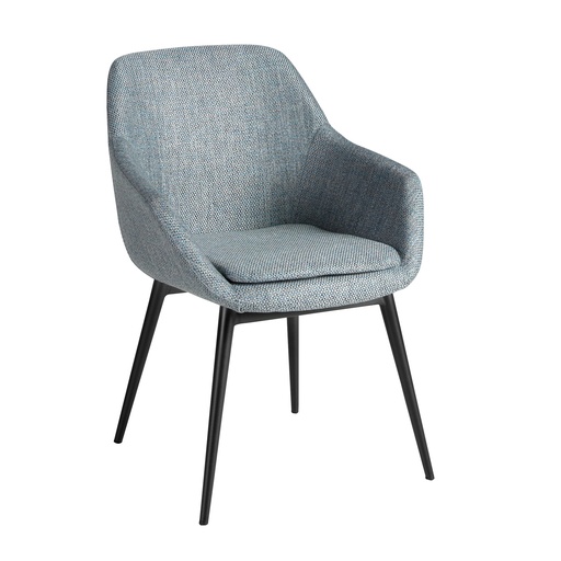 [4221] Greyish blue marbled fabric chair
