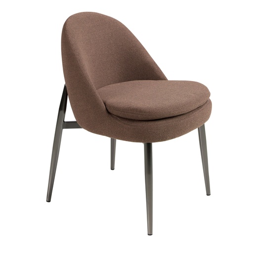 [4236] Sedia in tessuto marrone scuro