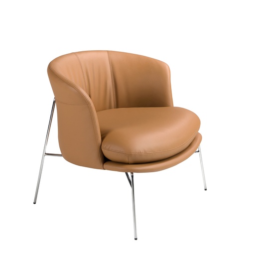 [5192] Armchair upholstered in brown leatherette