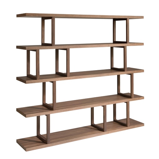 [3294] Rectangular walnut shelving unit
