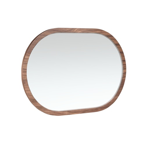 [3295] Oval Half Point walnut wall mirror