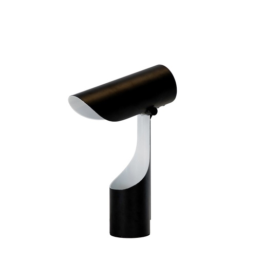 [8113] Table lamp in black and white steel