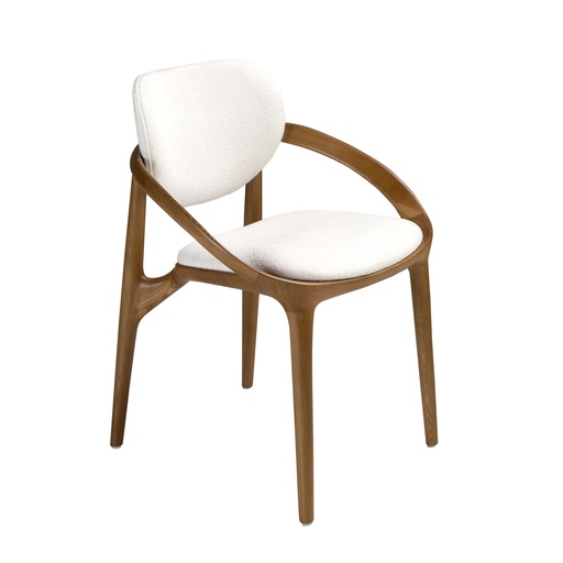 [4254] Off-white fabric chair