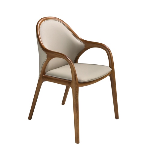 [4255] Sand leatherette chair