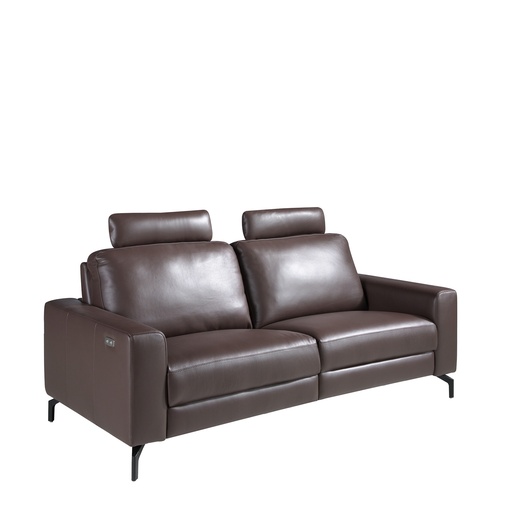 [6366] 3-Sitzer-Relaxsofa aus schokoladenbraunem Leder