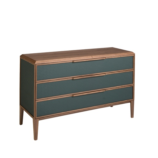 [7150] Commode van pvc donkergroen en walnoot