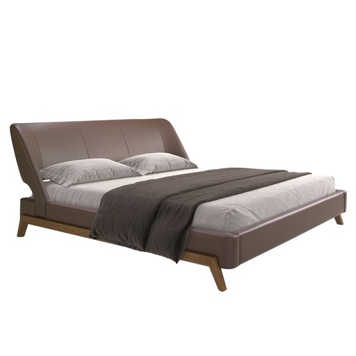 [7159] Cama polipiel color marrón chocolate