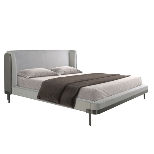 [7156] Cama tela color gris claro