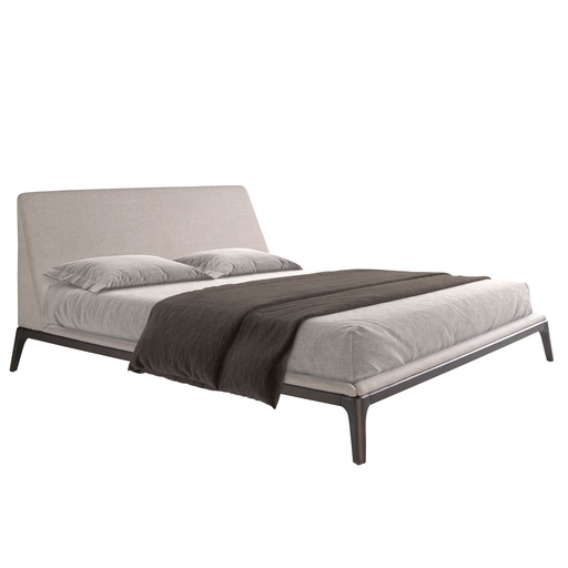 [7155] Grey fabric bed