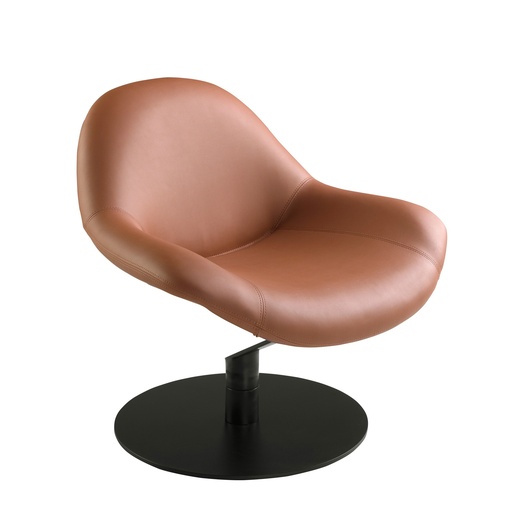 [5116] Bruine kunstleren draaifauteuil