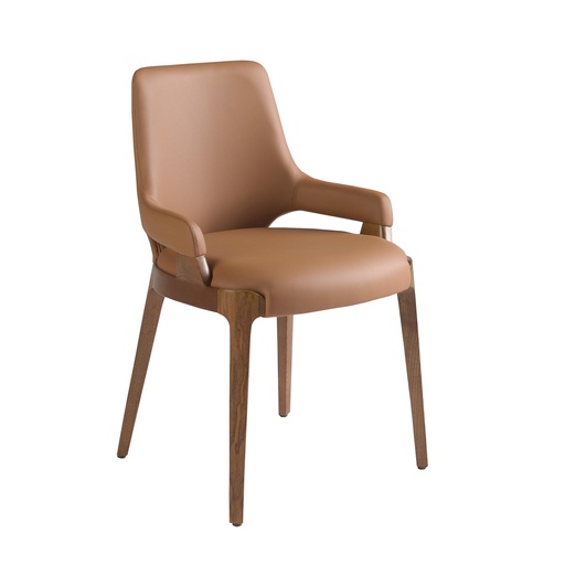 [4136] Rjav stol iz usnja