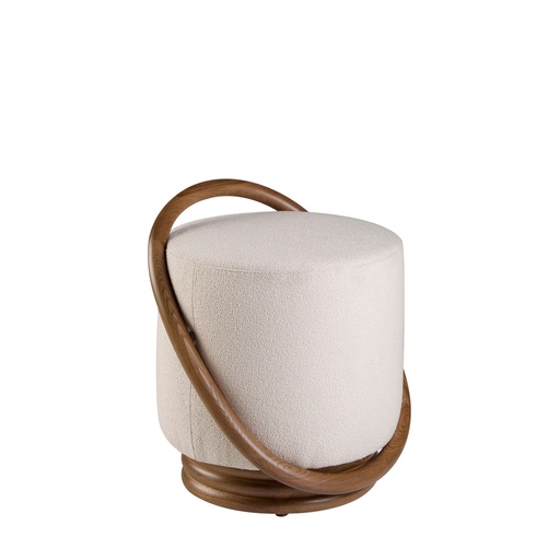 [5110] Witte stoffen poef