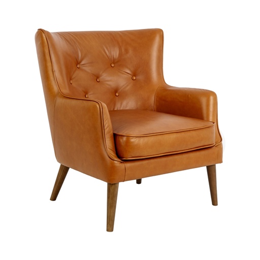 [5053] Bruine leren chester fauteuil