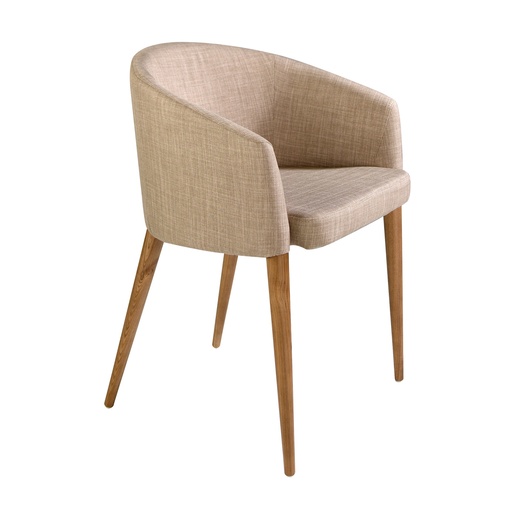 [4007] Beige stoffen stoel