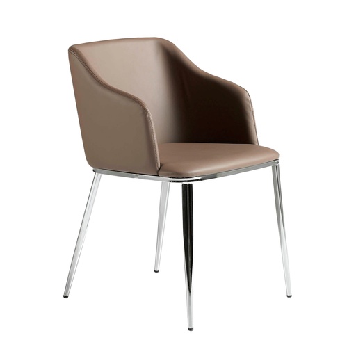 [4022] Bruine eco-leren stoel