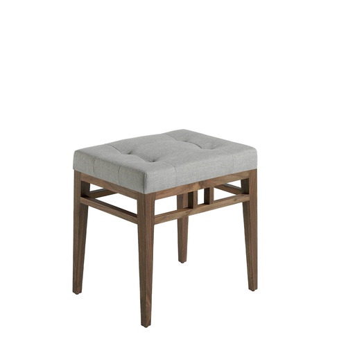 [5027] Taboret z szarej tkaniny