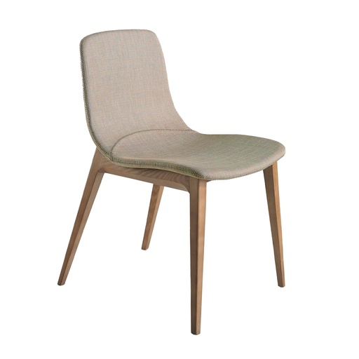 [4049] Beige stoffen stoel