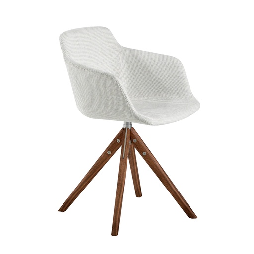 [4059] Beige stoffen draaistoel