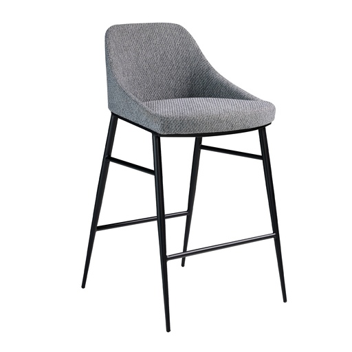 [4103] Taboret z szarej tkaniny